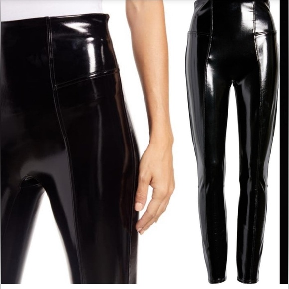 Spanx Faux Patent Leather Leggings – Size Large | 27” Inseam | NWT - Picture 3 of 4